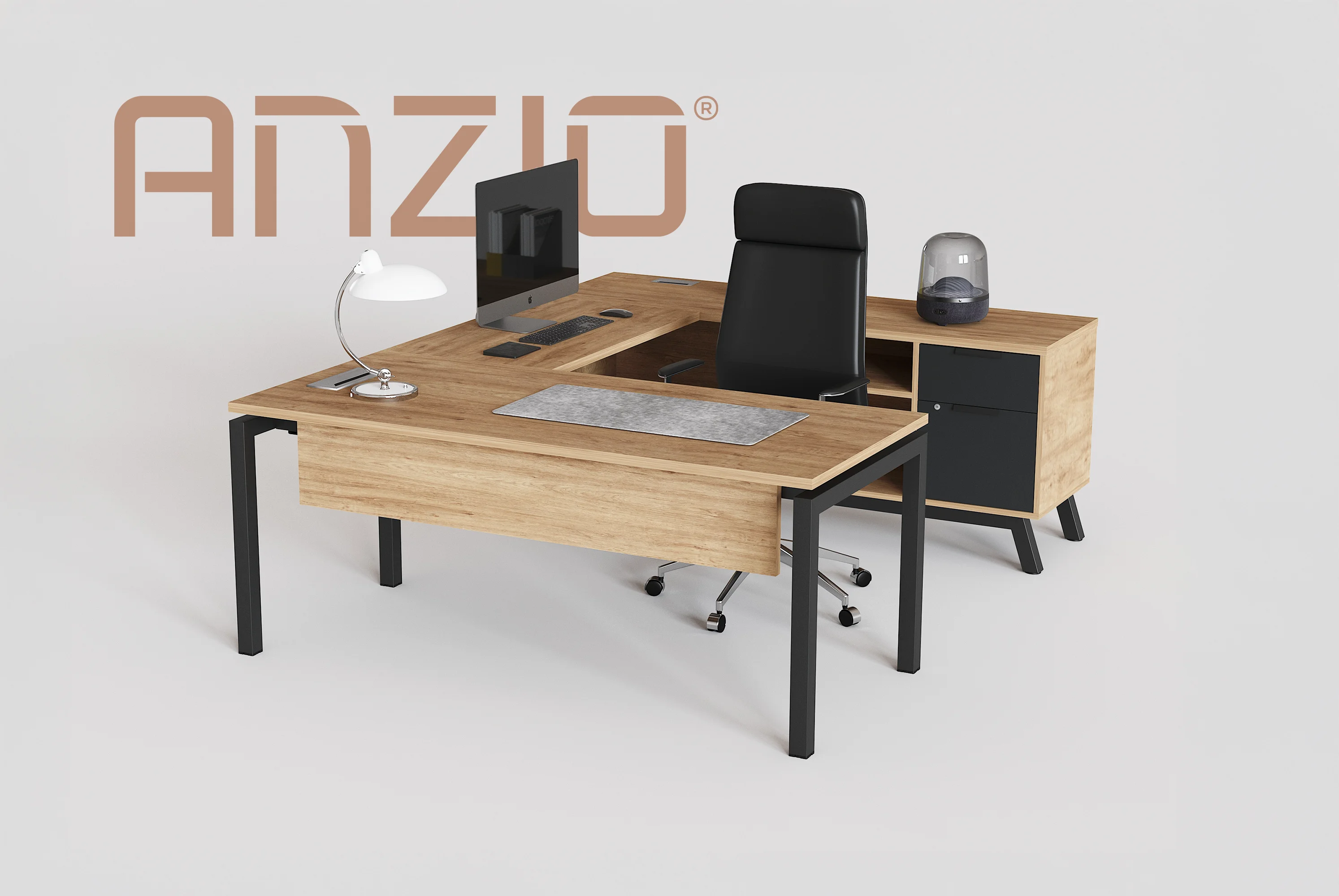 Scrivania direzionale con credenza