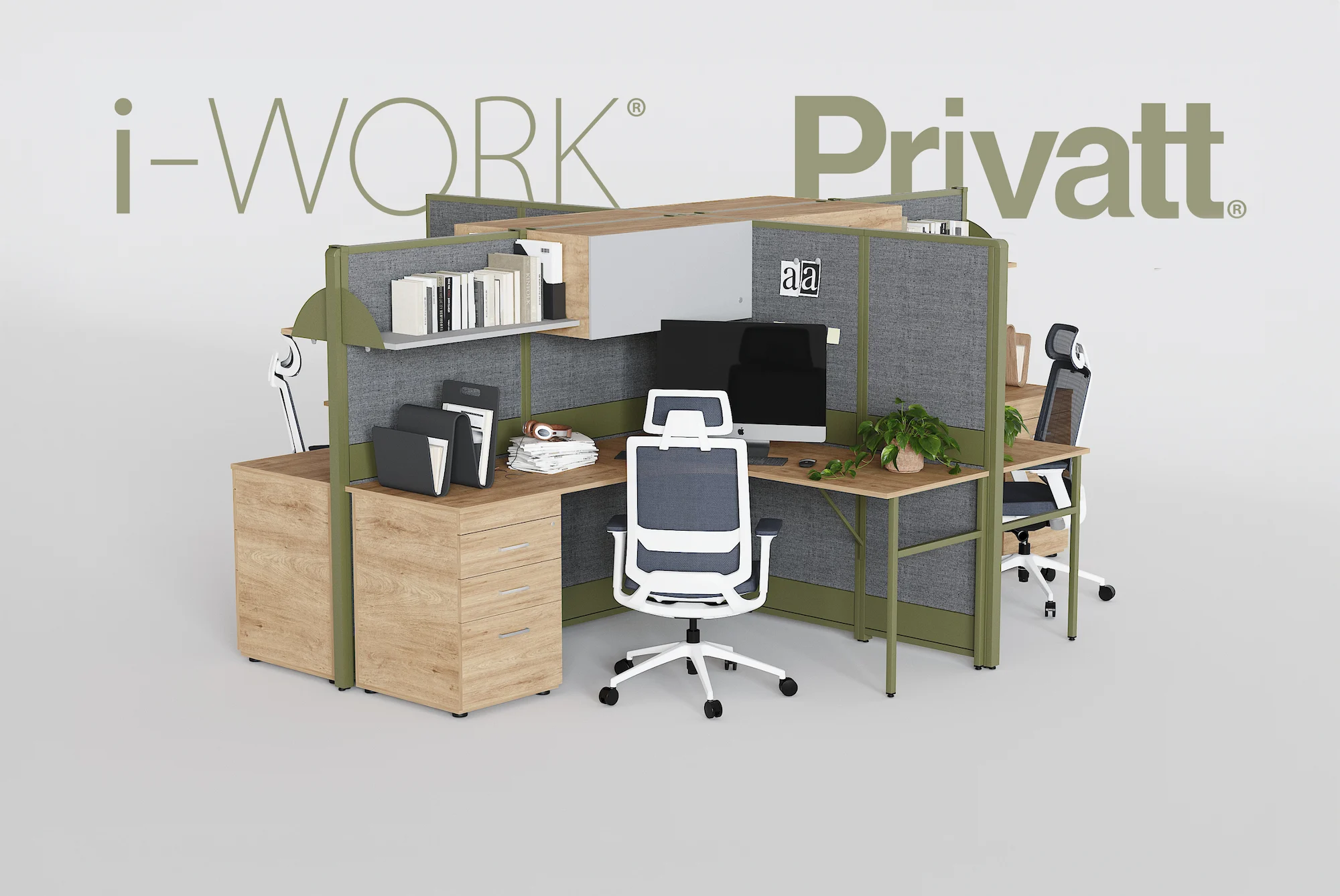 Postazione privata con contenitori
