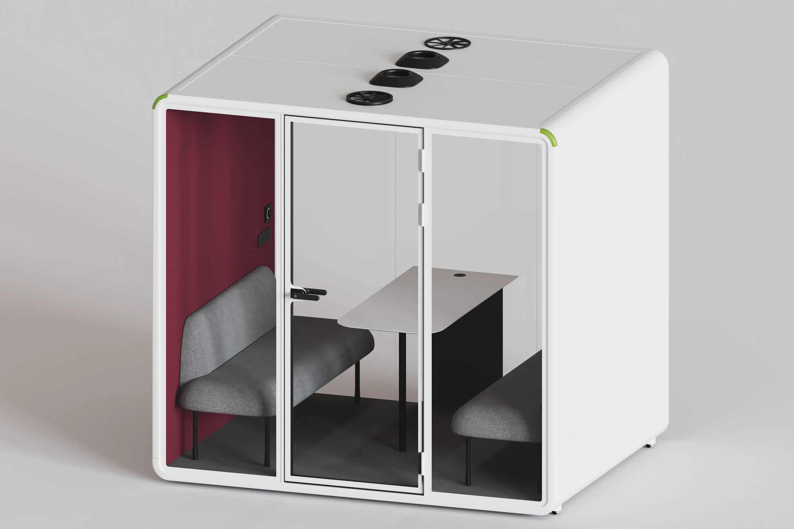 Cabina acustica modello L per riunioni