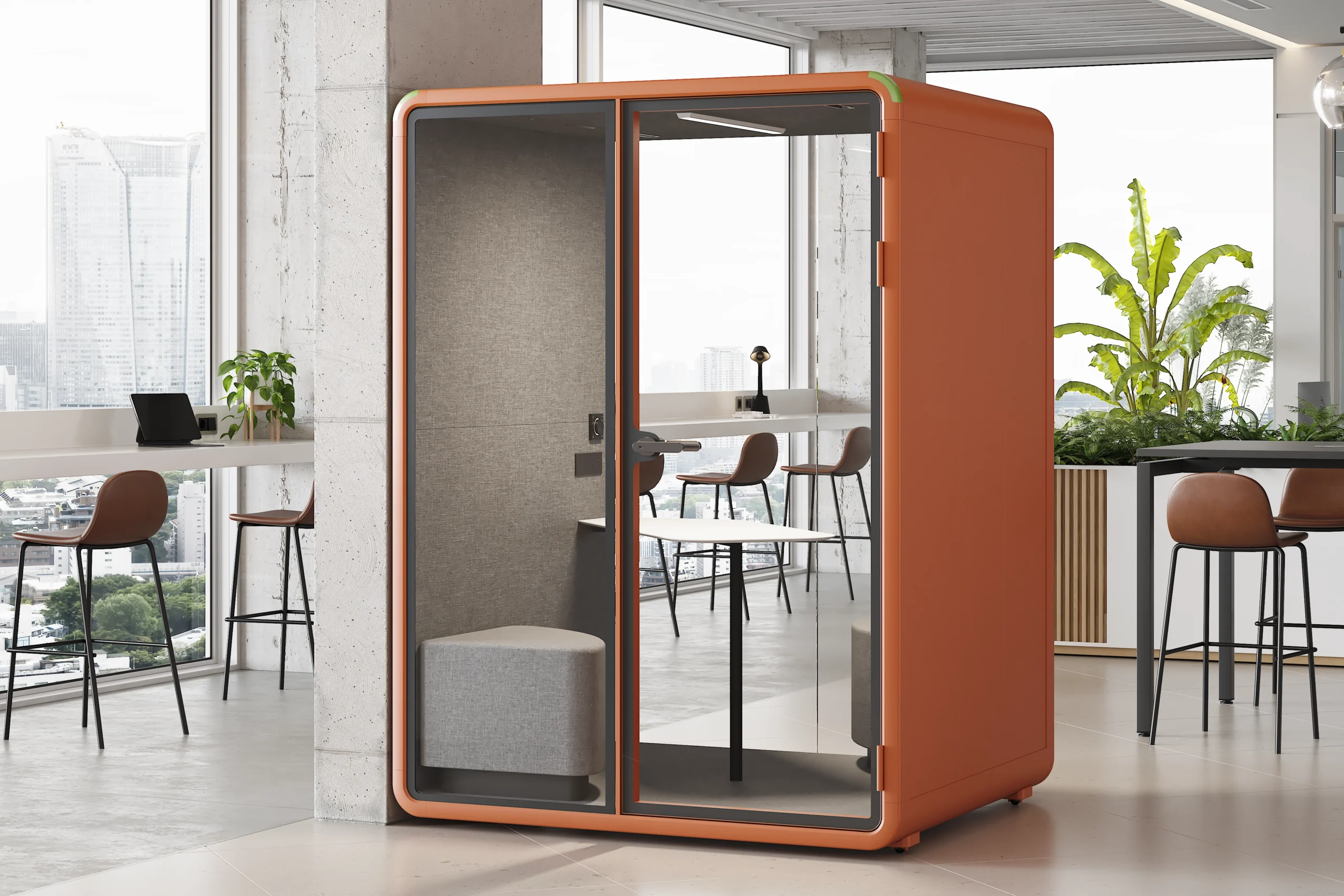 Cabina Acusto modello L in un open space