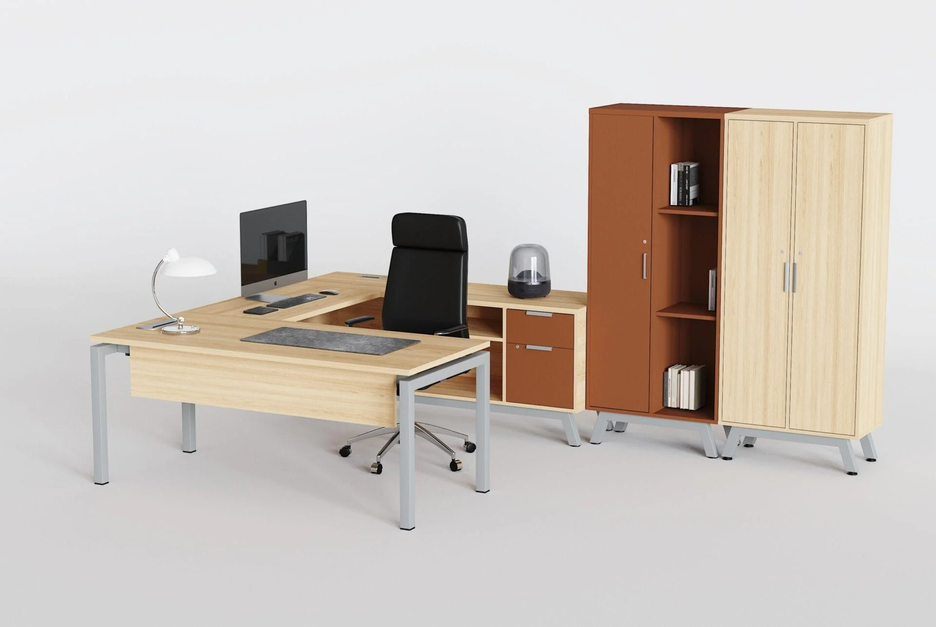 Scrivania direzionale + credenza