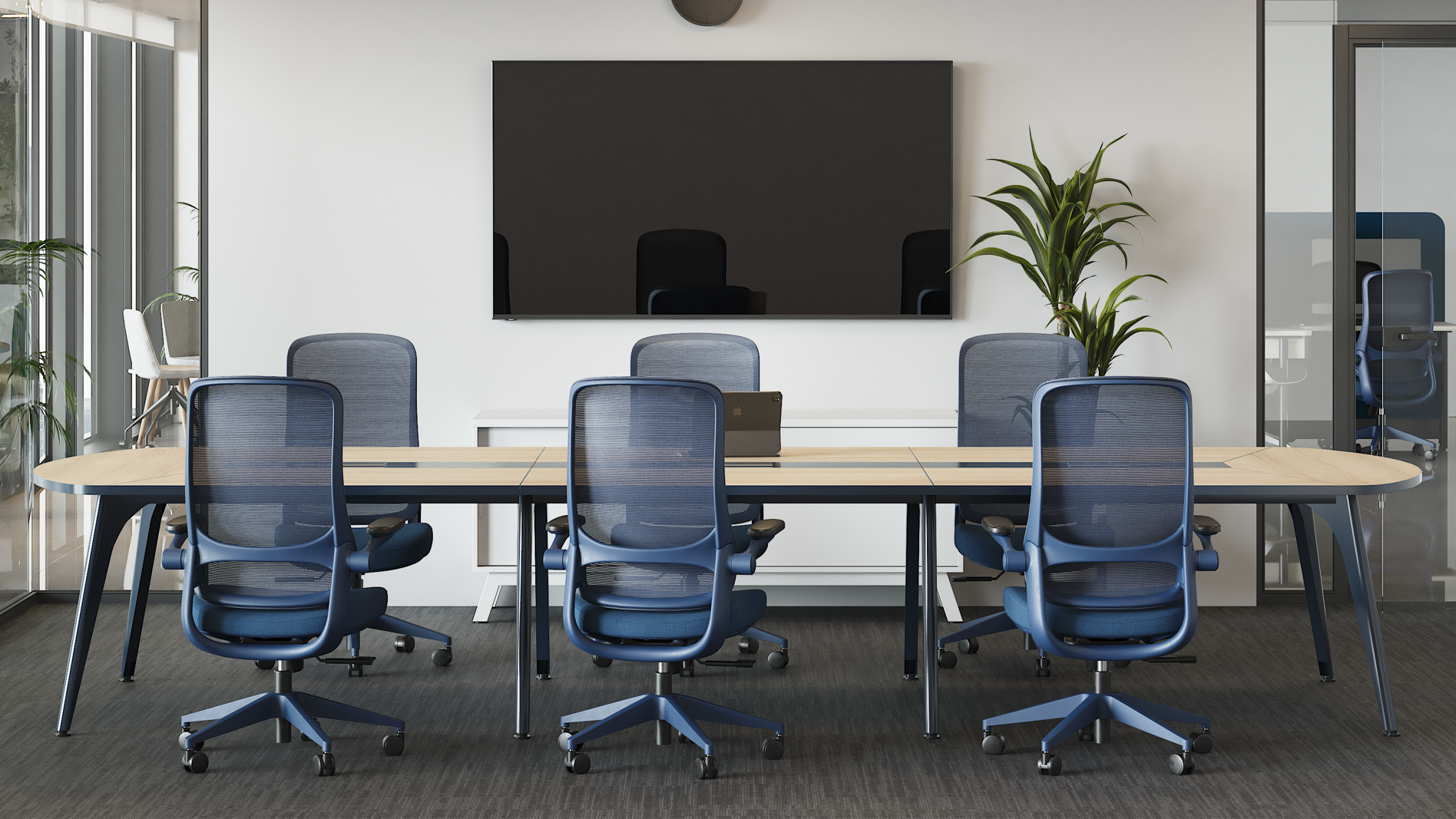 Area di lavoro aperta con la collezione Aura