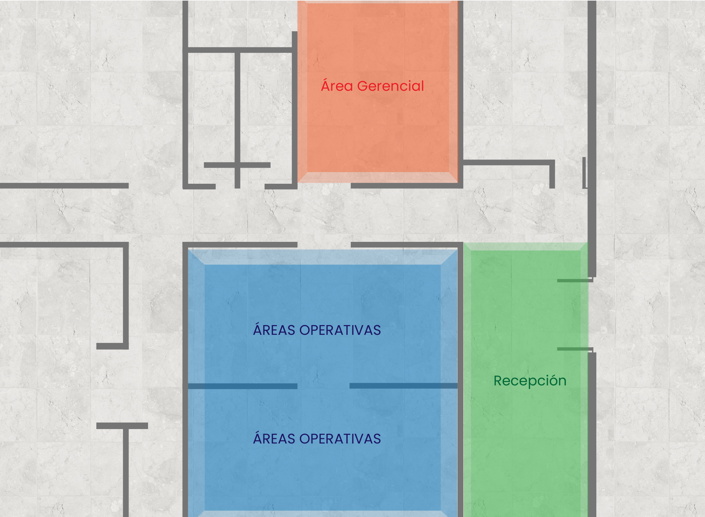 2D layout of the space