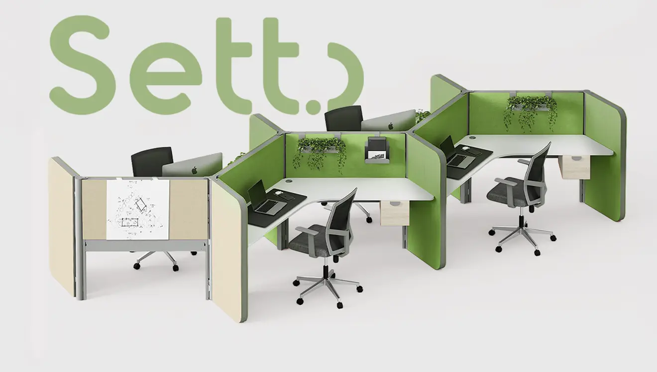 Línea Setto - Estaciones de Trabajo Cerradas para Coworking y Oficina