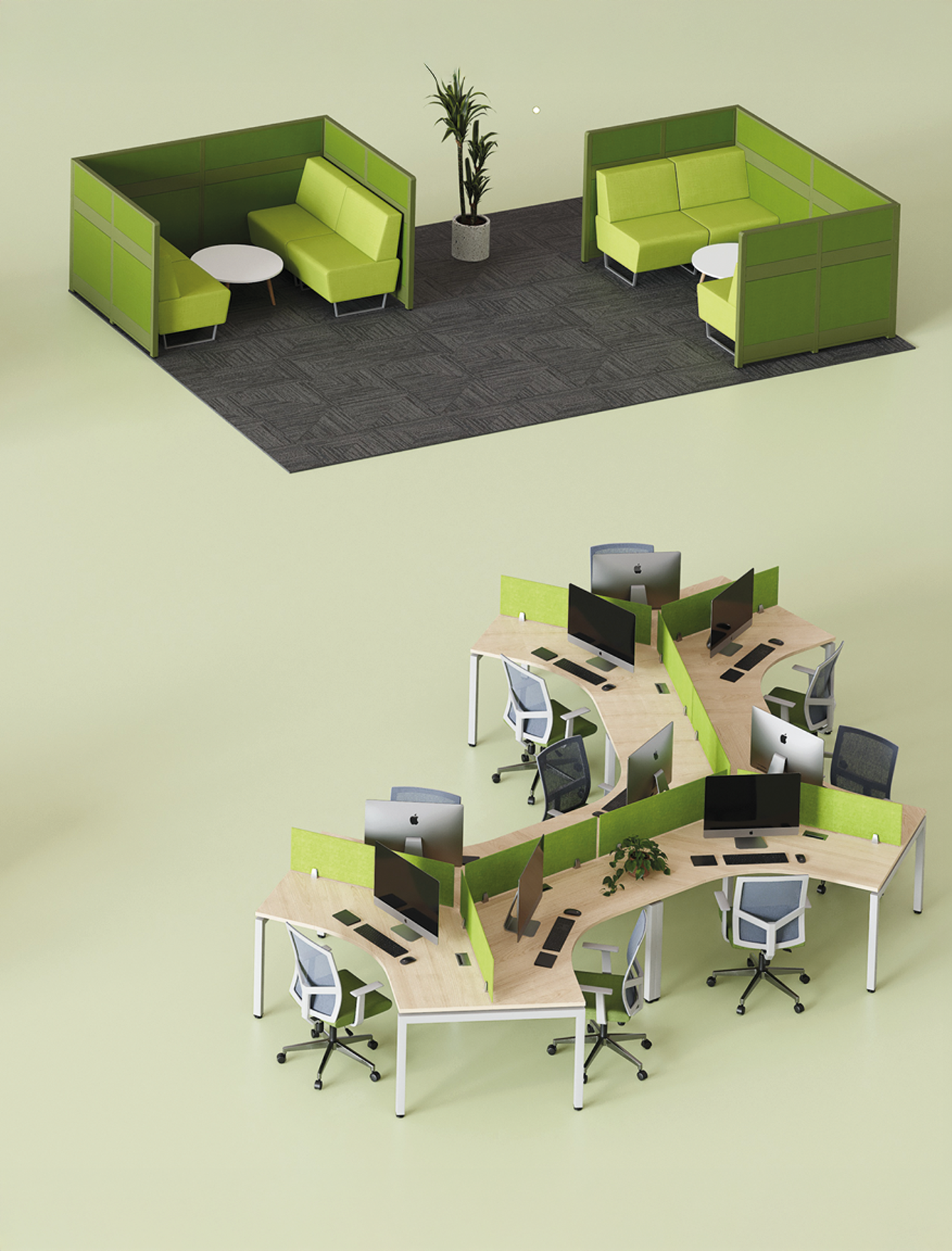 Muebles móvil verde